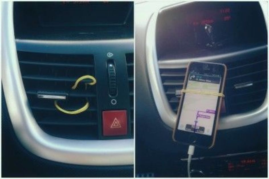 No Phone Holder? Use a Rubber Band