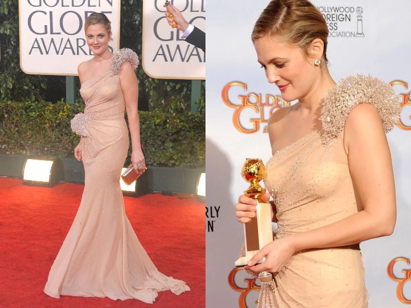 Drew Barrymore in Atelier Versace (2010 Golden Globes)